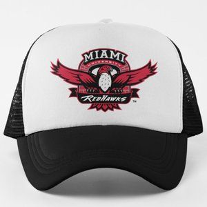 NEW Miami University Redhawks Retro Foam Trucker Snapback Hat 2TONE BLACK WHITE